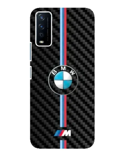 Чохол для Vivo Y12s з картинкою «Емблема BMW та карбон»