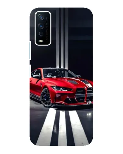 Чохол для Vivo Y12s з картинкою «Червона BMW на дорозі»