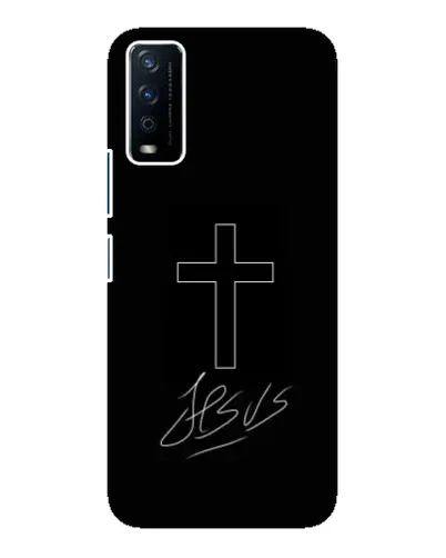Чехол для Vivo Y12s с картинкой «Графический крест Jesus» Чехол для Vivo Y12s с картинкой «Графический крест Jesus»