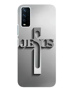 Чехол для Vivo Y12s с картинкой «Металлический крест Jesus»