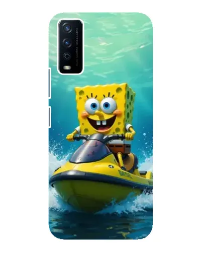 Чохол для Vivo Y12s з картинкою «Спанч Боб на гідроциклі»