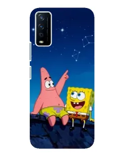 Чохол для Vivo Y12s з картинкою «Губка Боб та Патрік вночі»