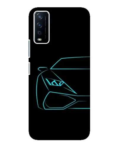 Чохол для Vivo Y12s з картинкою «Блакитний силует Lamborghini»