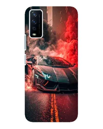 Чохол для Vivo Y12s з картинкою «Lamborghini червоний дим»