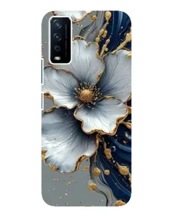Чохол для Vivo Y12s з картинкою «Біла квітка та золотий флюїд» Чохол для Vivo Y12s з картинкою «Біла квітка та золотий флюїд»