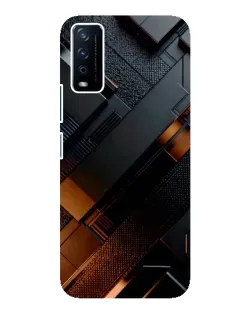 Чохол для Vivo Y12s з картинкою «Чорні геометричні блоки»