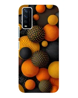 Чохол для Vivo Y12s з картинкою «Об'ємні помаранчеві сфери»