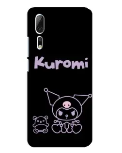 Чохол для ZTE Axon 10 Pro з картинкою «Kuromi — чорний мінімалізм»