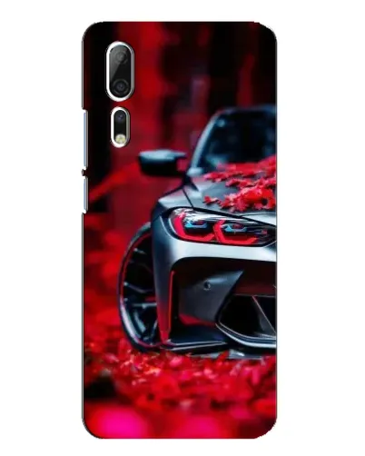 Чехол для ZTE Axon 10 Pro с картинкой «Спортивная BMW и цветы»