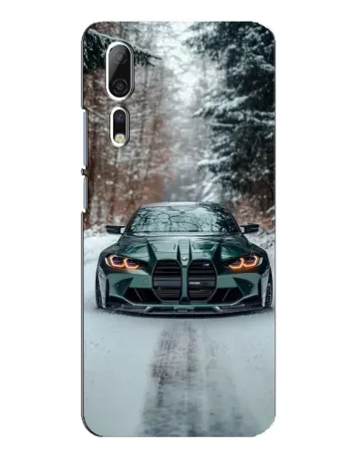 Чехол для ZTE Axon 10 Pro с картинкой «BMW в зимнем лесу»