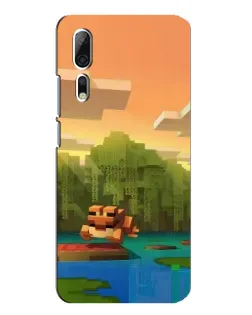 Чохол для ZTE Axon 10 Pro з картинкою «Майнкрафт захід сонця»
