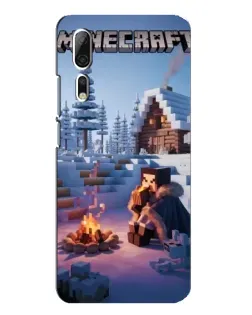 Чохол для ZTE Axon 10 Pro з картинкою «Зимовий Minecraft»