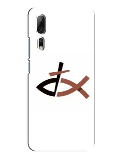 Чехол для ZTE Axon 10 Pro с картинкой «Рыба и крест»