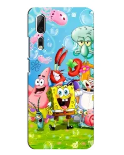 Чехол для ZTE Axon 10 Pro с картинкой «Губка Боб и друзья»