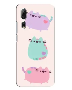 Чохол для ZTE Axon 10 Pro з картинкою «Pusheen тріо»