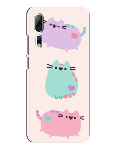 Чехол для ZTE Axon 10 Pro с картинкой «Pusheen трио»