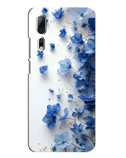 Чехол для ZTE Axon 10 Pro с картинкой «Голубой цветочный каскад»