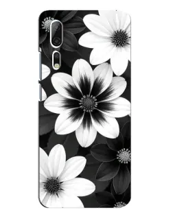 Чехол для ZTE Axon 10 Pro с картинкой «Монохромные астры»