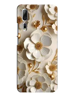 Чехол для ZTE Axon 10 Pro с картинкой «Белие бумажние  цвети»