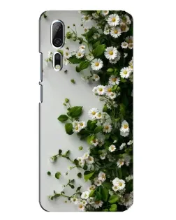 Чехол для ZTE Axon 10 Pro с картинкой «Ветка мелких белых цветов»