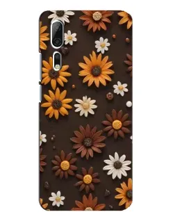 Чехол для ZTE Axon 10 Pro с картинкой «Узор из маленьких подсолнухов»