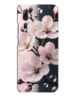 Чехол для ZTE Axon 10 Pro с картинкой «Нежная сакура и капли»