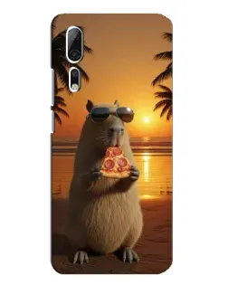 Чехол для ZTE Axon 10 Pro с картинкой «Капибара с пиццей»