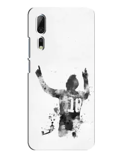 Чохол для ZTE Axon 10 Pro з картинкою «Чорно-білий силует Мессі»