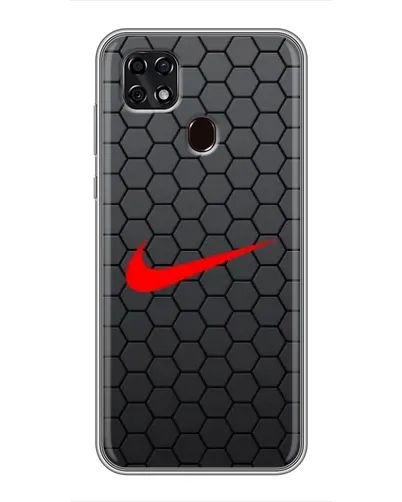 Чехол для ZTE Blade 20 Smart с картинкой «Nike — карбоновая сетка»