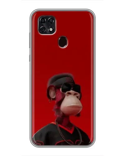 Чехол для ZTE Blade 20 Smart с картинкой «Bored Ape в красном»