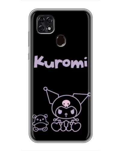 Чехол для ZTE Blade 20 Smart с картинкой «Kuromi — черный минимализм»