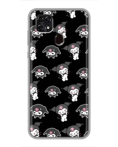 Чехол для ZTE Blade 20 Smart с картинкой «Черный паттерн Kuromi»