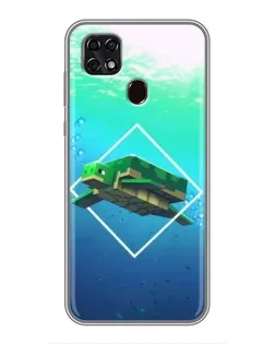 Чехол для ZTE Blade 20 Smart с картинкой «Черепаха Minecraft»