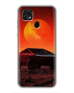 Чехол для ZTE Blade 20 Smart с картинкой «Cybertruck на Марсе»