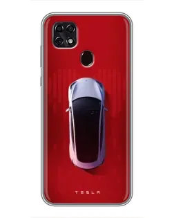 Чехол для ZTE Blade 20 Smart с картинкой «Tesla Top View»