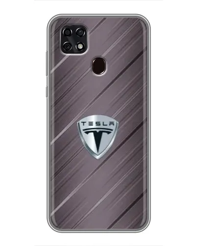 Чехол для ZTE Blade 20 Smart с картинкой «Металлическая текстура Tesla»