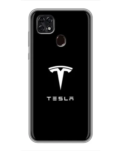 Чехол для ZTE Blade 20 Smart с картинкой «Tesla White Logo»