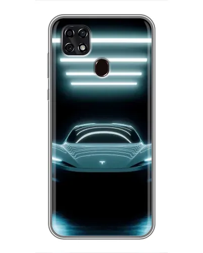 Чехол для ZTE Blade 20 Smart с картинкой «Tesla в неоне»