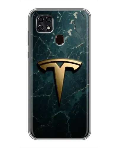 Чехол для ZTE Blade 20 Smart с картинкой «Мраморная Tesla Gold»