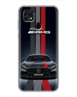 Чехол для ZTE Blade 20 Smart с картинкой «Mercedes — белый карбон»