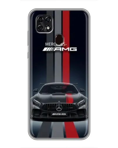 Чехол для ZTE Blade 20 Smart с картинкой «Mercedes — белый карбон»