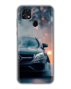 Чехол для ZTE Blade 20 Smart с картинкой «Mercedes — ночной город»