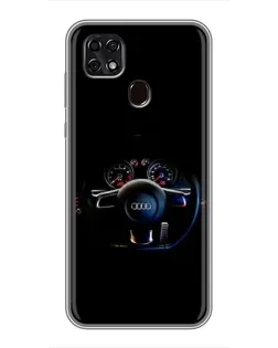 Чехол для ZTE Blade 20 Smart с картинкой «Салон Audi — руль»