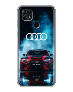 Чехол для ZTE Blade 20 Smart с картинкой «Audi Sport — неон»