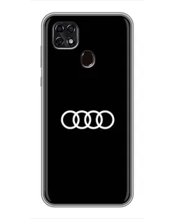 Чехол для ZTE Blade 20 Smart с картинкой «Audi White Logo»