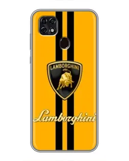 Чехол для ZTE Blade 20 Smart с картинкой «Lamborghini Stripe желтый»