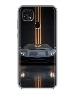 Чехол для ZTE Blade 20 Smart с картинкой «Lamborghini золотые линии»