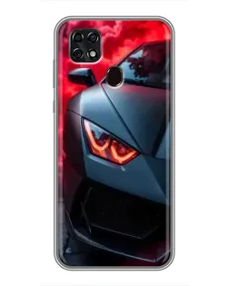 Чехол для ZTE Blade 20 Smart с картинкой «Lamborghini красное сияние»