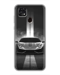 Чехол для ZTE Blade 20 Smart с картинкой «Lamborghini симметрия дорог»