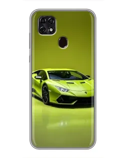 Чехол для ZTE Blade 20 Smart с картинкой «Салатовый Lamborghini Huracan»